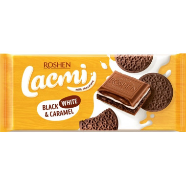 Шоколад молочный с начинкой карамель и печенье Lacmi Black 100 г